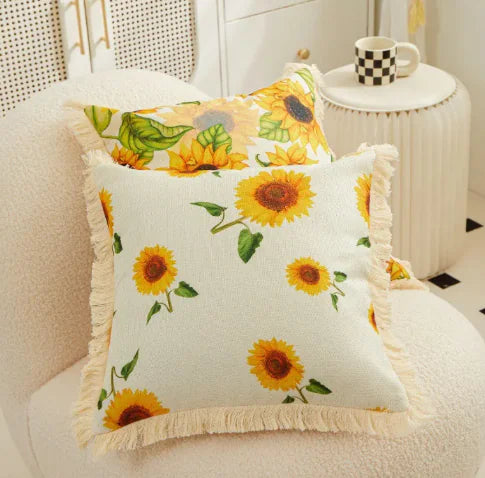 Sunflower Charm Linen Pillowcase