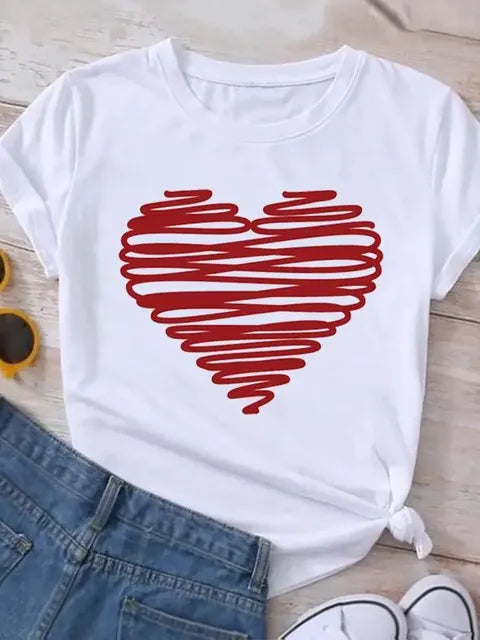 Trendy Women's Y2K Crew Neck Cute Puppy Print T-Shirt