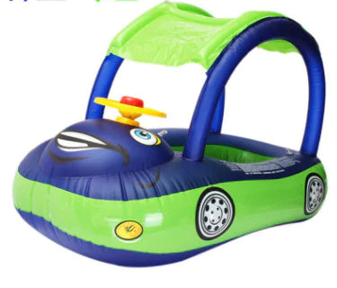 Inflatable Kids Swim Float with Car Canopy