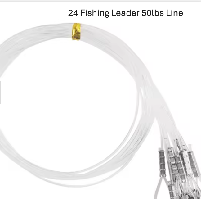 24Pcs Fluorocarbon fishing leader line-50lb wire leader