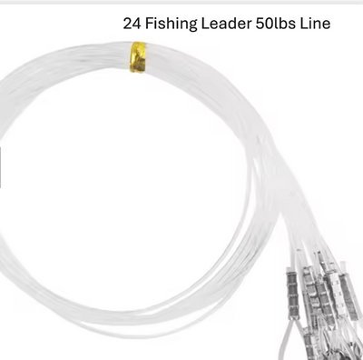 24Pcs Fluorocarbon fishing leader line-50lb wire leader