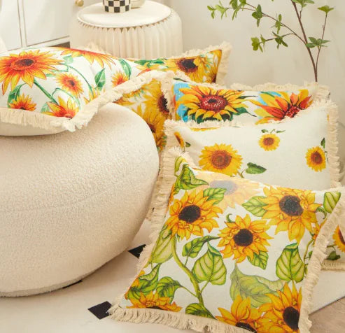 Sunflower Charm Linen Pillowcase