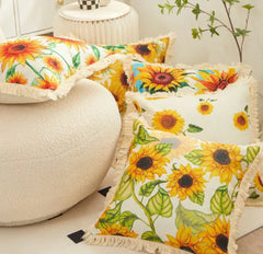 Sunflower Charm Linen Pillowcase