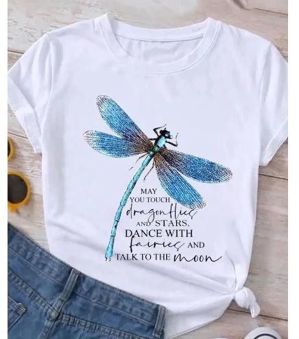 Trendy Women's Y2K Crew Neck Cute Puppy Print T-Shirt