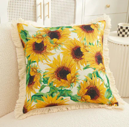 Sunflower Charm Linen Pillowcase