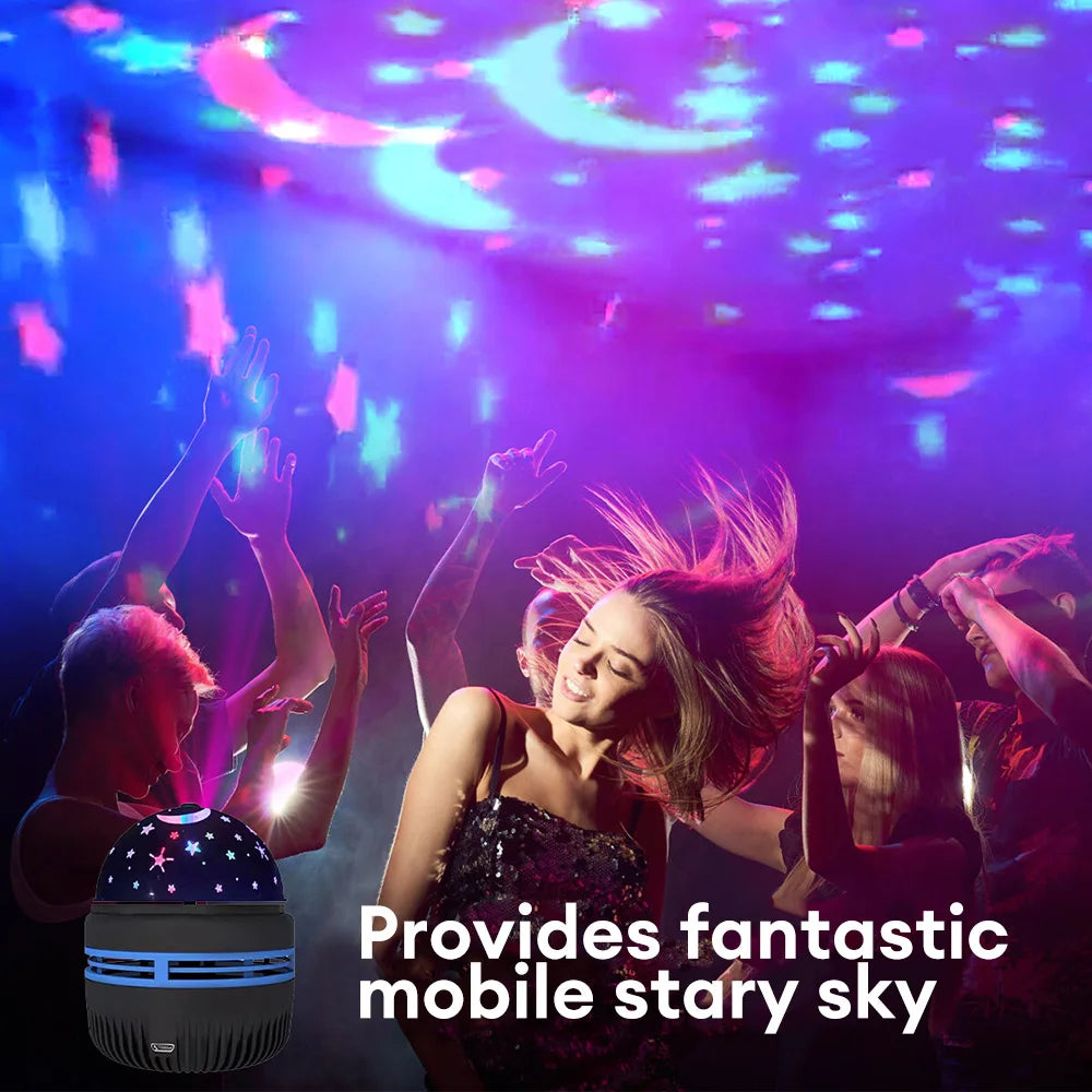 Starry Sky LED Projector Lamp – Rotating Night Light & Atmosphere Lamp