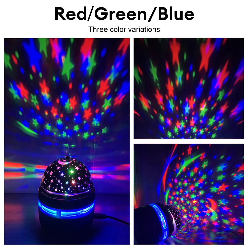 Starry Sky LED Projector Lamp – Rotating Night Light & Atmosphere Lamp
