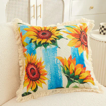 Sunflower Charm Linen Pillowcase