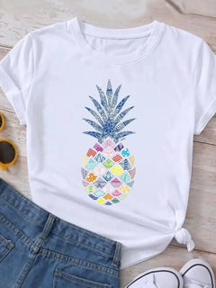 Trendy Women's Y2K Crew Neck Cute Puppy Print T-Shirt