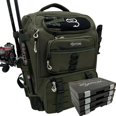 Baitium Fishing Backpack Fishing Tackle With Rod Holders 40L Tackle Bag With Cooler  Tackle Fishing Gear - (Green)