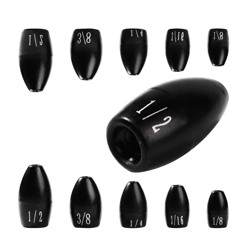 JUIFUTIME Tungsten Fishing Weights Tungsten Weights Fishing Tungsten Fishing Weights for Bass Fishing Bullet Fishing Sinkers Weights (3/16 oz - 10 Pack)