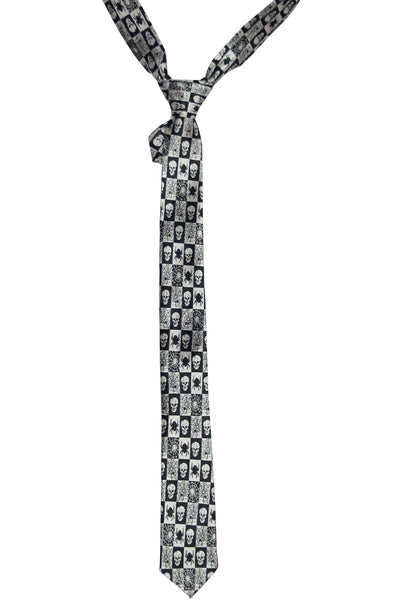 Black Spider and Skull Neck Tie-0