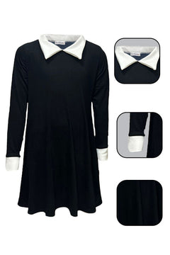 Gothic School Girl Plain Swing Fancy Dress Costume-1