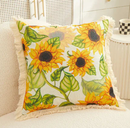 Sunflower Charm Linen Pillowcase