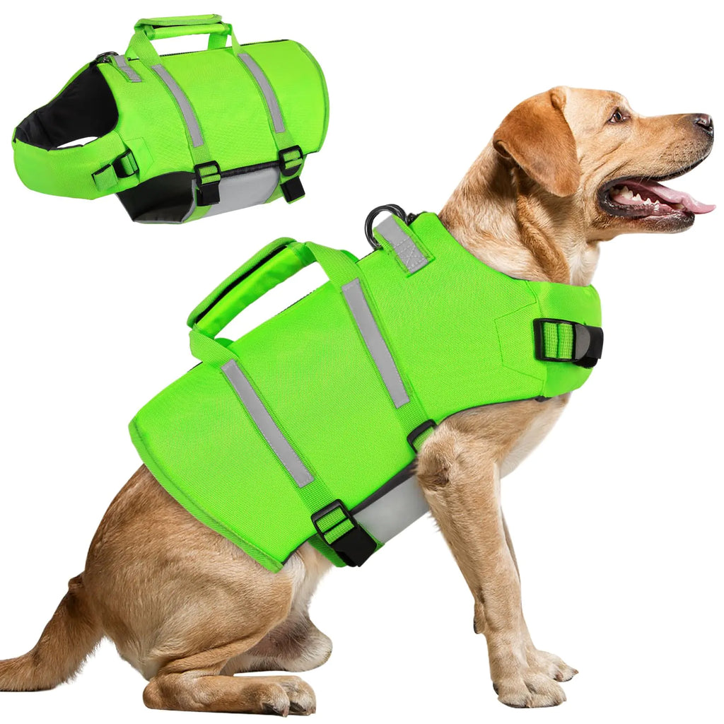 AOFITEE Dog Life Jacket Large Dog Life Vest for Swimming XXL High Buoyancy Dog Flotation Vest with Rescue Handle and Zipper Adjustable Dog Swimming Vest Pet Life Preserver for Large Dogs
