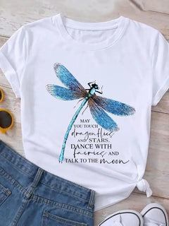 Trendy Women's Y2K Crew Neck Cute Puppy Print T-Shirt