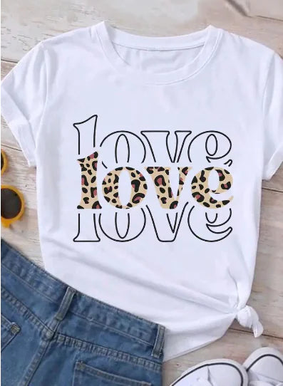 Trendy Women's Y2K Crew Neck Cute Puppy Print T-Shirt