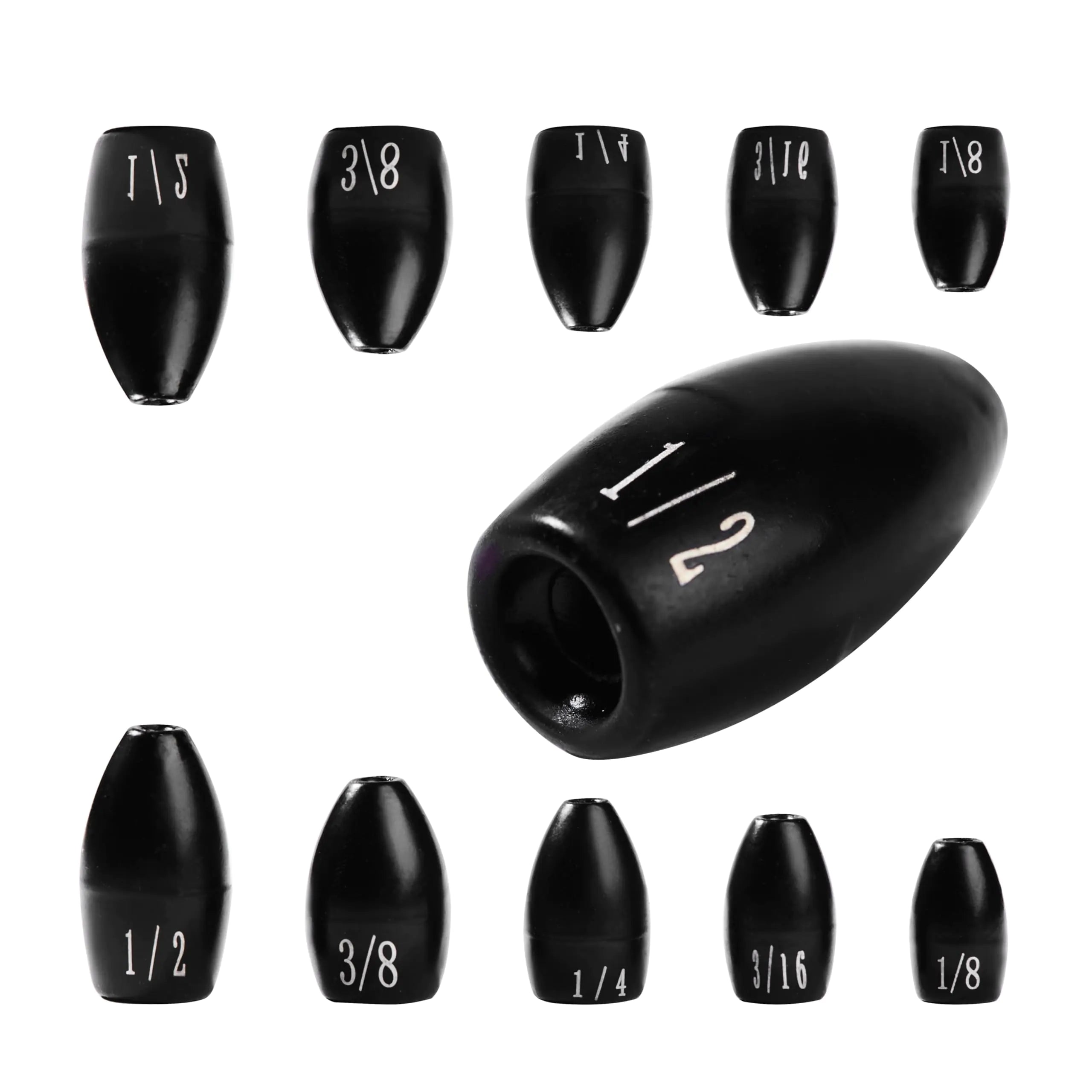 JUIFUTIME Tungsten Fishing Weights Tungsten Weights Fishing Tungsten Fishing Weights for Bass Fishing Bullet Fishing Sinkers Weights (3/16 oz - 10 Pack)