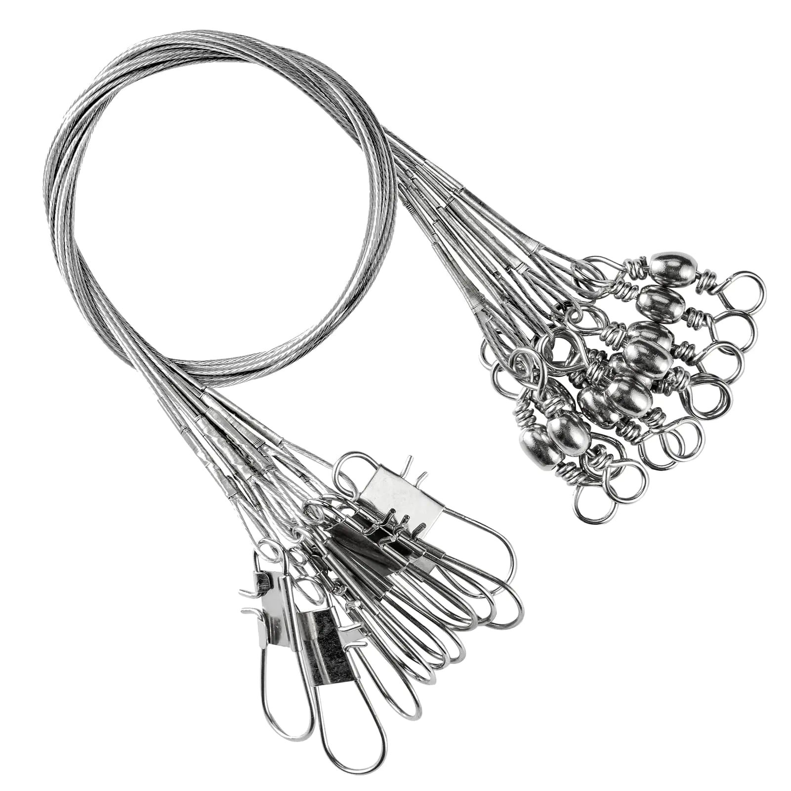 AMYSPORTS Freshwater Wire Fishing Leader Stainless Heavy Duty Wire Leader Fishing Saltwater Rigs Leaders Fishing Steel White Nickel #3 40lb 9.8in 30pcs