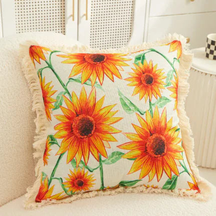 Sunflower Charm Linen Pillowcase