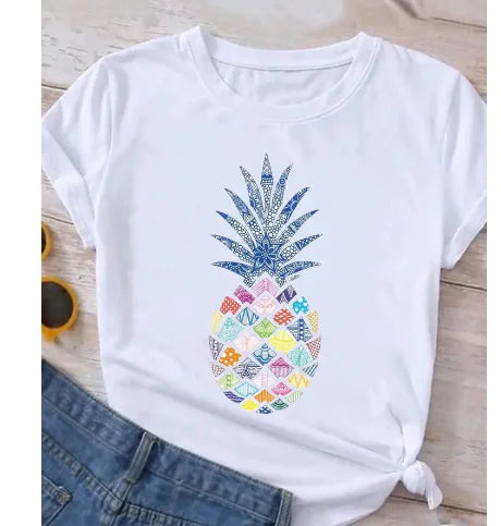 Trendy Women's Y2K Crew Neck Cute Puppy Print T-Shirt